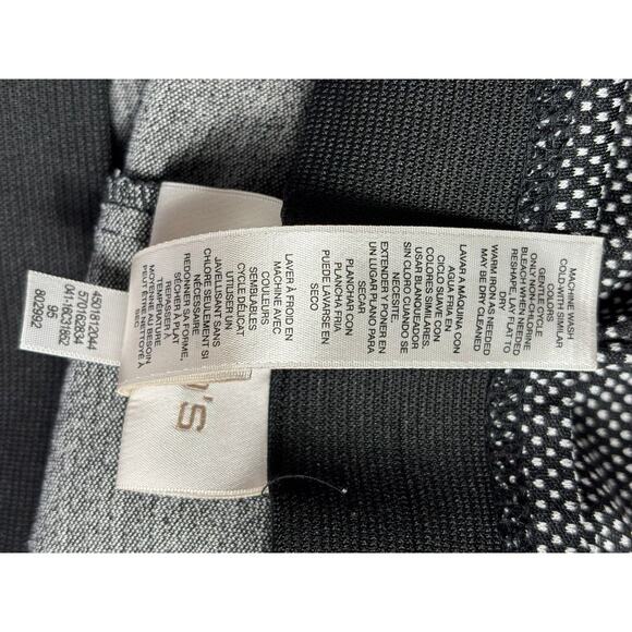 Chico's Double Dot Ponte Ankle Pants Womens US Size 6 Black Pull On Houndstooth - Picture 5 of 8